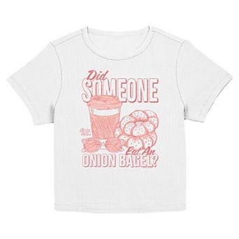 Juniors' The Devil Wears Prada Did Someone Eat An Onion Bagel Graphic Baby Tee