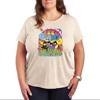 Plus Size The Beatles Vintage Distressed Graphic Tee