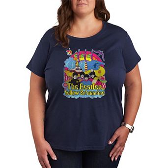 Plus Size The Beatles Vintage Distressed Graphic Tee
