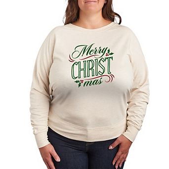 Plus Size Merry Christmas French Terry Long Sleeve Tee