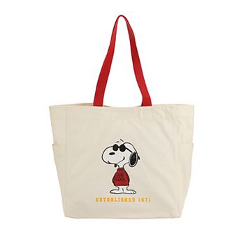 Peanuts Joe Cool Snoopy Established 1971 15.5-Inch Adult Canvas Tote Bag