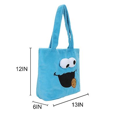 Sesame Street Cookie Monster Fuzzy Tote Bag