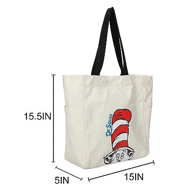 Dr. Seuss Peek-a-Boo Cat In The Hat 15-inch Canvas Tote Bag