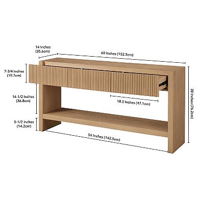 Finley & Sloane 60-inch Fluted Console Table