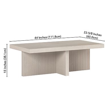 Finley & Sloane 44-inch Fluted Rectangular Coffee Table