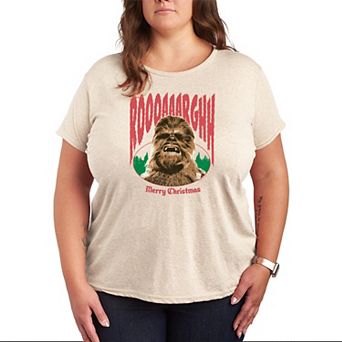 Plus Size Star Wars Chewbacca Merry Christmas Graphic Tee