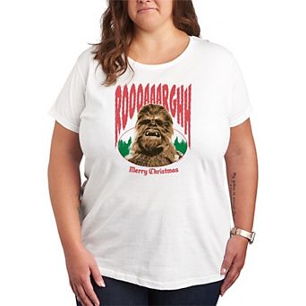 Plus Size Star Wars Chewbacca Merry Christmas Graphic Tee