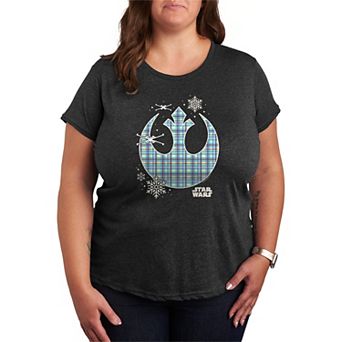 Plus Size Star Wars Holiday Plaid Rebel Icon Graphic Tee