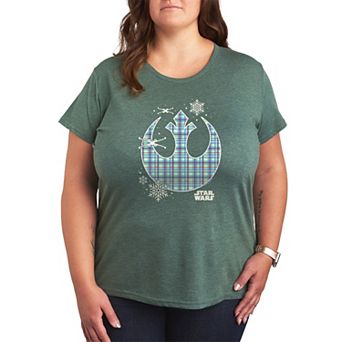 Plus Size Star Wars Holiday Plaid Rebel Icon Graphic Tee