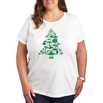 Plus Size Star Wars Ships Christmas Tree Silhouette Graphic Tee