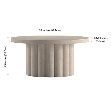 Finley & Sloane Olie 32-inch Round Fluted Coffee Table