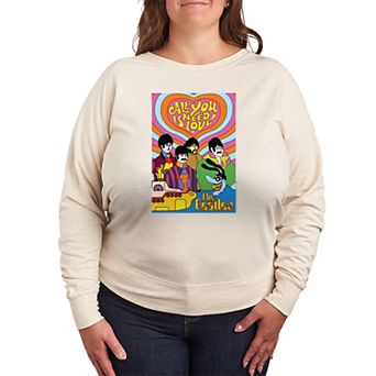 Plus Size The Beatles All You Need Is Love French Terry Long Sleeve Tee