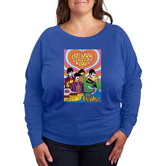 Plus Size The Beatles All You Need Is Love French Terry Long Sleeve Tee
