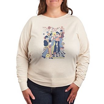 Plus Size The Beatles Floral French Terry Long Sleeve Tee