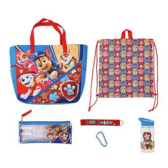 Paw Patrol 6 pc Youth Beach Tote Bag Set