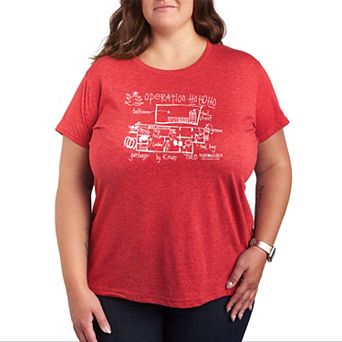 Plus Size Home Alone Operation HO HO HO Schematic Graphic Tee