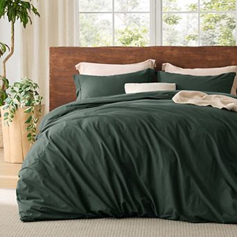 Bedsure Washed Cotton Duvet Cover Set with Pillowcases