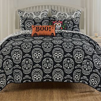 Greenland Home Fashions Sugar Skull Coverlet Set