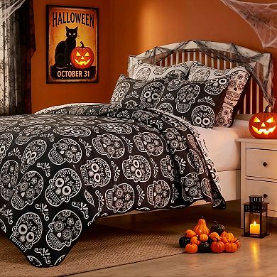 Greenland Home Fashions Sugar Skull Coverlet Set