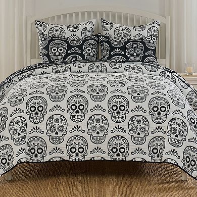 Greenland Home Fashions Sugar Skull Coverlet Set