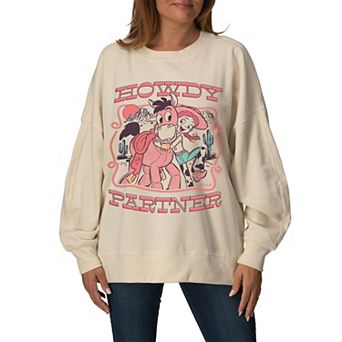 Women's Disney / Pixar's Toy Story Jessie & Bullseye Oversized Fleece Crew Sweatshirt