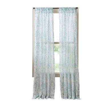 Martha Stewart Etched Floral 2-Piece Window Curtain Panel Set