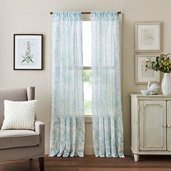 Martha Stewart Etched Floral 2 pc Window Curtain Panel Set