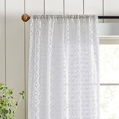Martha Stewart Canterbury Lace 2-Piece Window Curtain Panel Set