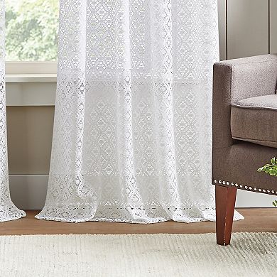 Martha Stewart Canterbury Lace 2-Piece Window Curtain Panel Set