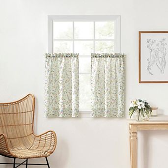Martha Stewart Kensington Garden Print 2 pc Tier Window Curtain Set