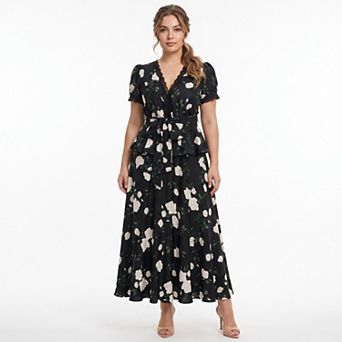 Plus Size Taylor Floral Dress with Delicate Lace Trim