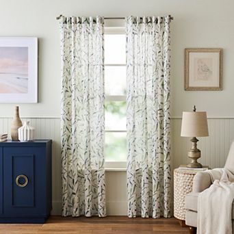 Martha Stewart Vernon 2 pc Light-Filtering Window Curtain Panel Set