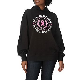 Women's Breast Cancer Awareness Oversized Fleece Hoodie Sweatshirt