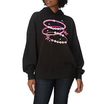 Women's Breast Cancer Awareness Oversized Fleece Hoodie Sweatshirt