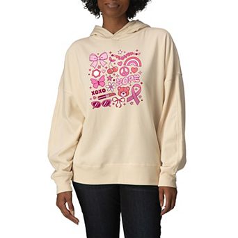 Women's Breast Cancer Awareness Oversized Fleece Hoodie Sweatshirt