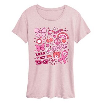 Women's Breast Cancer Awareness Collage Graphic Tee