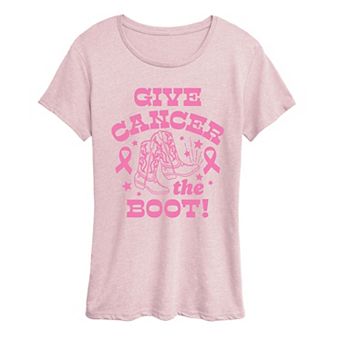 Women's “Give Cancer the Boot!” Breast Cancer Awareness Graphic Tee