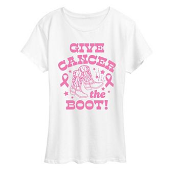Women's “Give Cancer the Boot!” Breast Cancer Awareness Graphic Tee