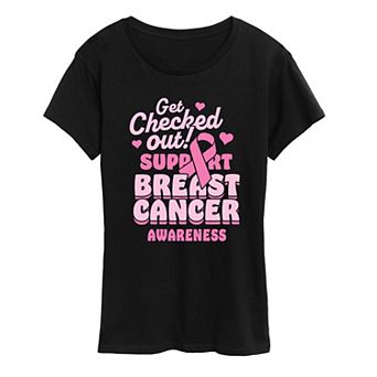 Women's “Get Checked Out” Breast Cancer Awareness Graphic Tee