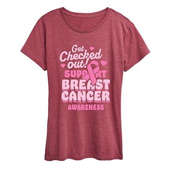 Women's “Get Checked Out” Breast Cancer Awareness Graphic Tee