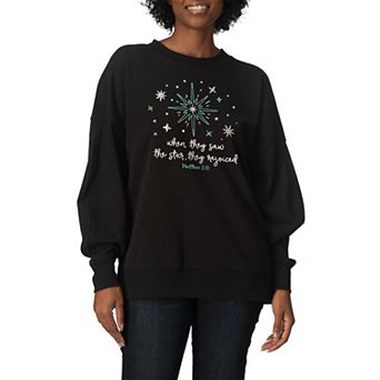 Women's “When They Saw the Star, They Rejoiced” Oversized Fleece Crew Sweatshirt