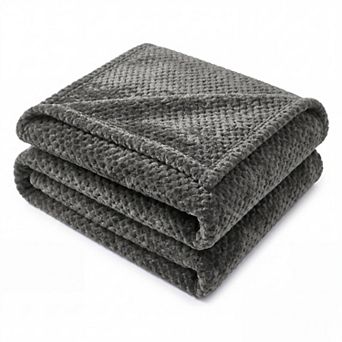SUPERIOR Lily Classic Pebbled Popcorn Texture Fluffy Fleece Blanket