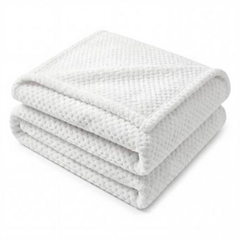 SUPERIOR Lily Classic Pebbled Popcorn Texture Fluffy Fleece Blanket