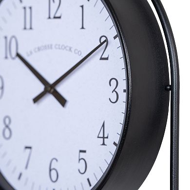 La Crosse Technology Metal Wall Clock with Basket & Shelf