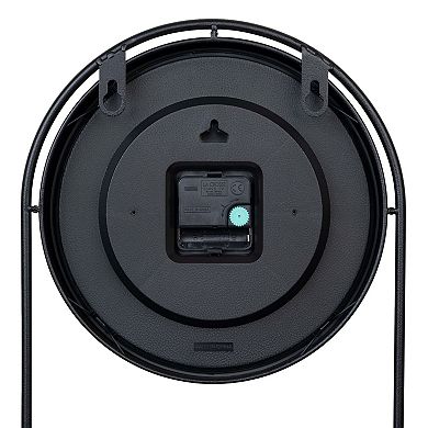 La Crosse Technology Metal Wall Clock with Basket & Shelf