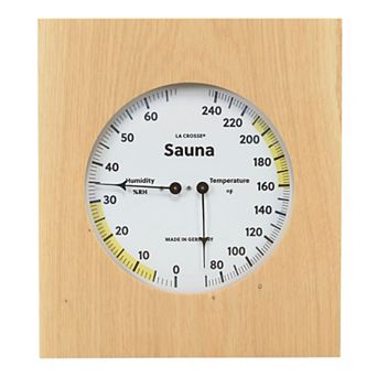 La Crosse Technology Natural Oak Wood Framed Analog Sauna Thermometer & Hygrometer