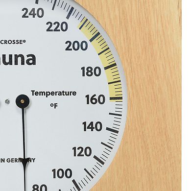 La Crosse Technology Natural Oak Wood Framed Analog Sauna Thermometer & Hygrometer