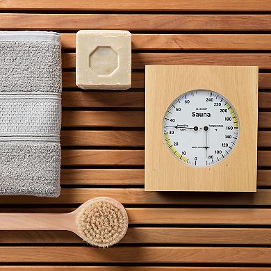 La Crosse Technology Natural Oak Wood Framed Analog Sauna Thermometer & Hygrometer
