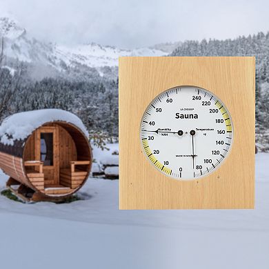 La Crosse Technology Natural Oak Wood Framed Analog Sauna Thermometer & Hygrometer