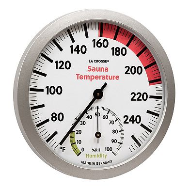 La Crosse Technology Slimline Analog Sauna Thermometer & Hygrometer